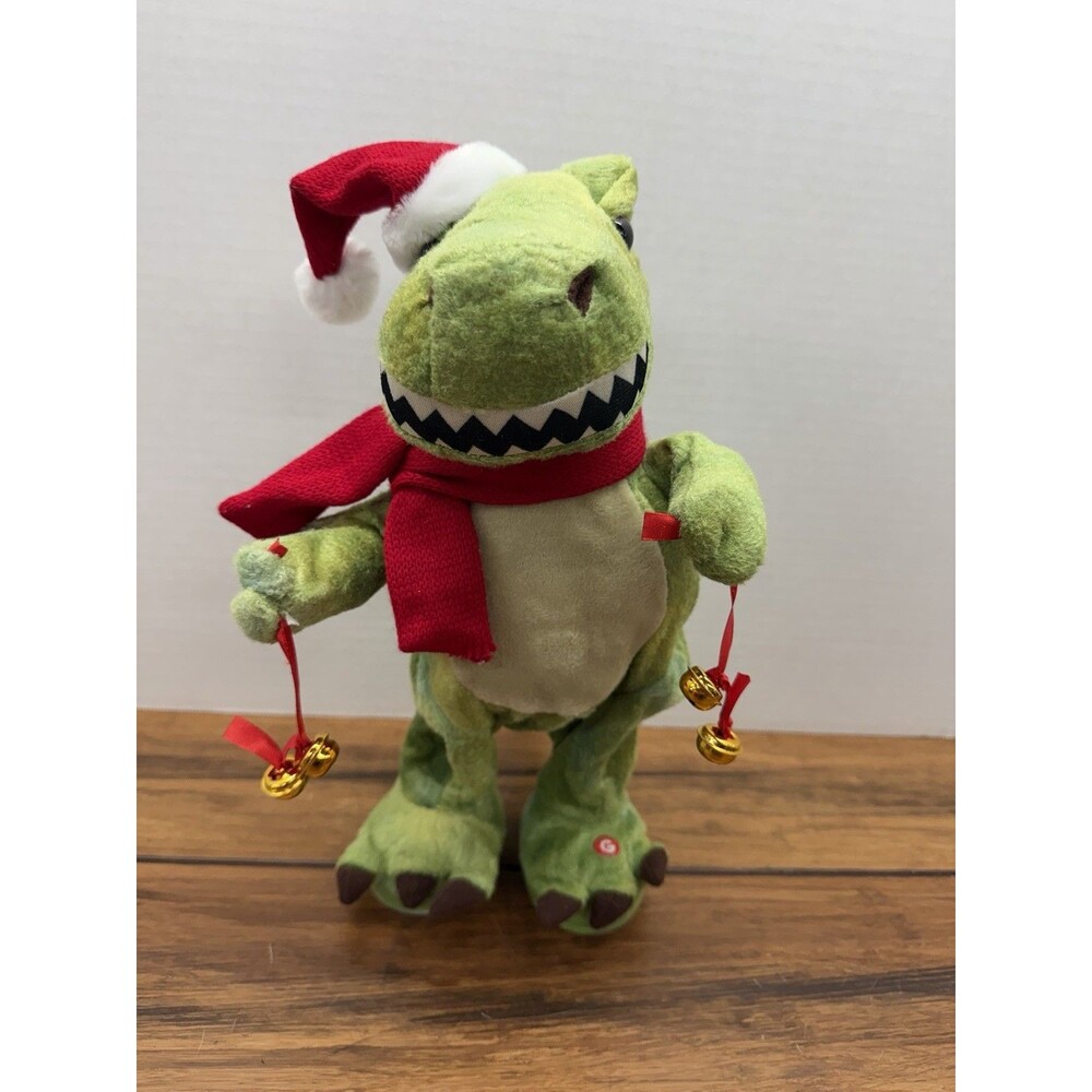 Gemmy Animated plush T Rex Christmas Dinosaur plays Twist & Shout-Dances! Works!